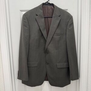 Y2K Lauren Ralph Lauren Wool Blazer Sport Coat Jacket Gray Brown Professor 43R